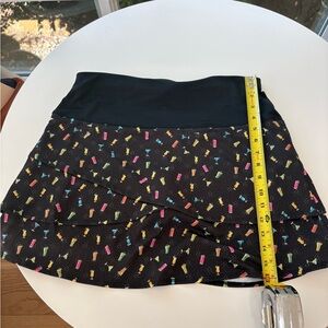 Lucky in Love Black Skirt with Colorful Cocktail Print